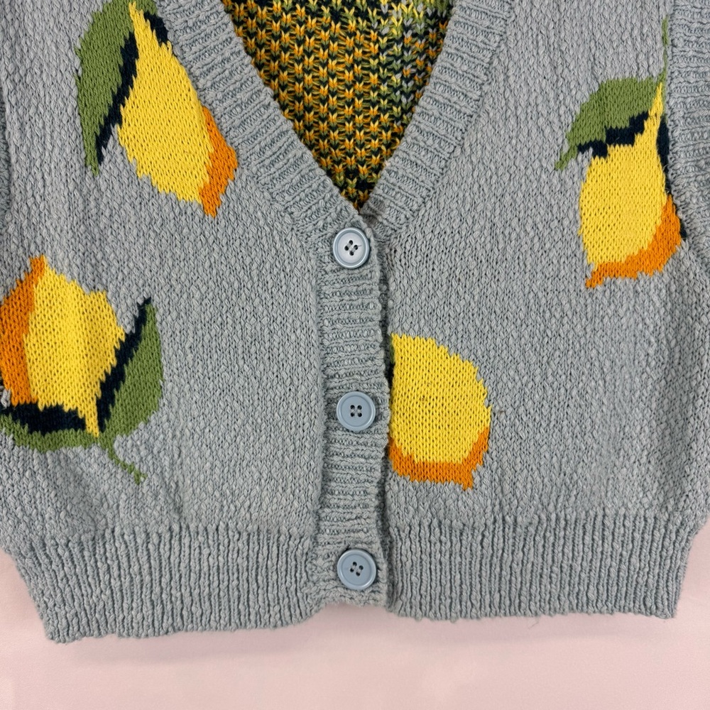 Maeve Anthropologie Lemon Knit Sweater‎ Vest Blue Yellow Sleeveless Size Small - Picture 6 of 11